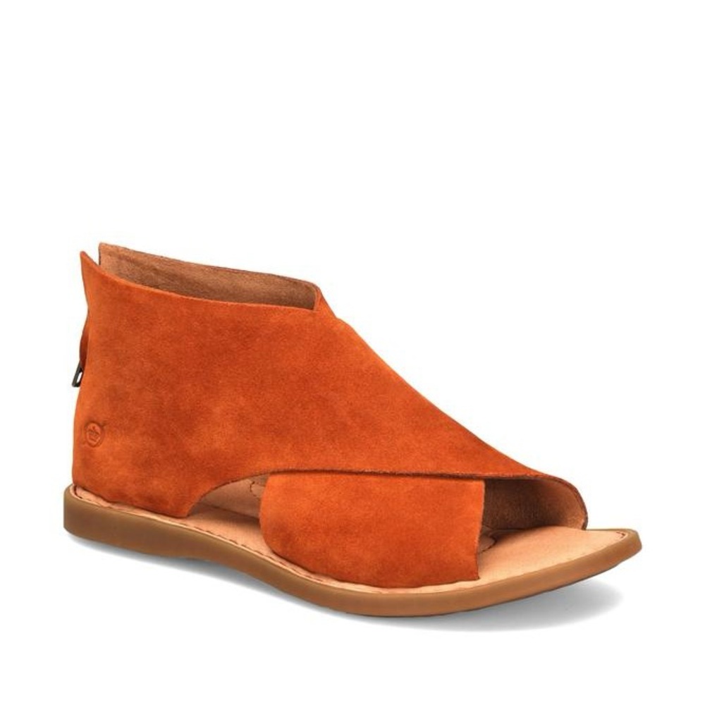 Born IWA Suede Crossover Open Toe Flat Sandals